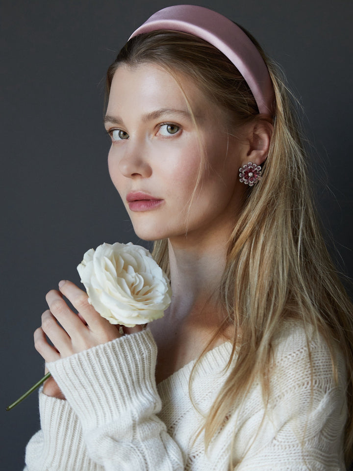 Camilla green stud earrings, hand-finished and hypoallergenic, Luvertta
