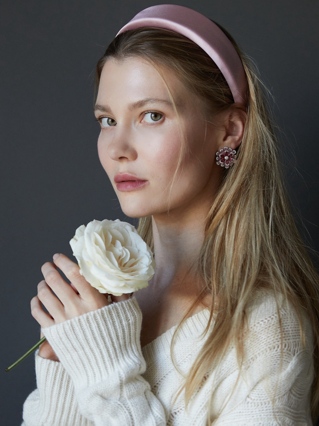Camilla blue stud earrings, hand-finished and hypoallergenic, Luvertta
