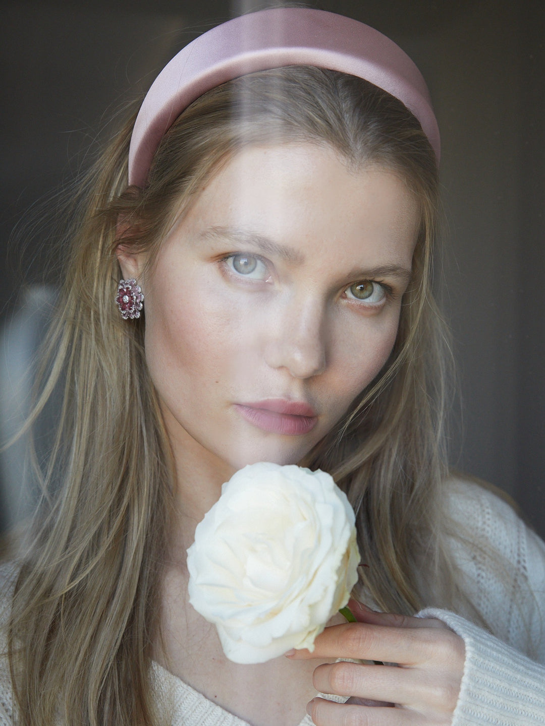 Camilla blue stud earrings, hand-finished and hypoallergenic, Luvertta