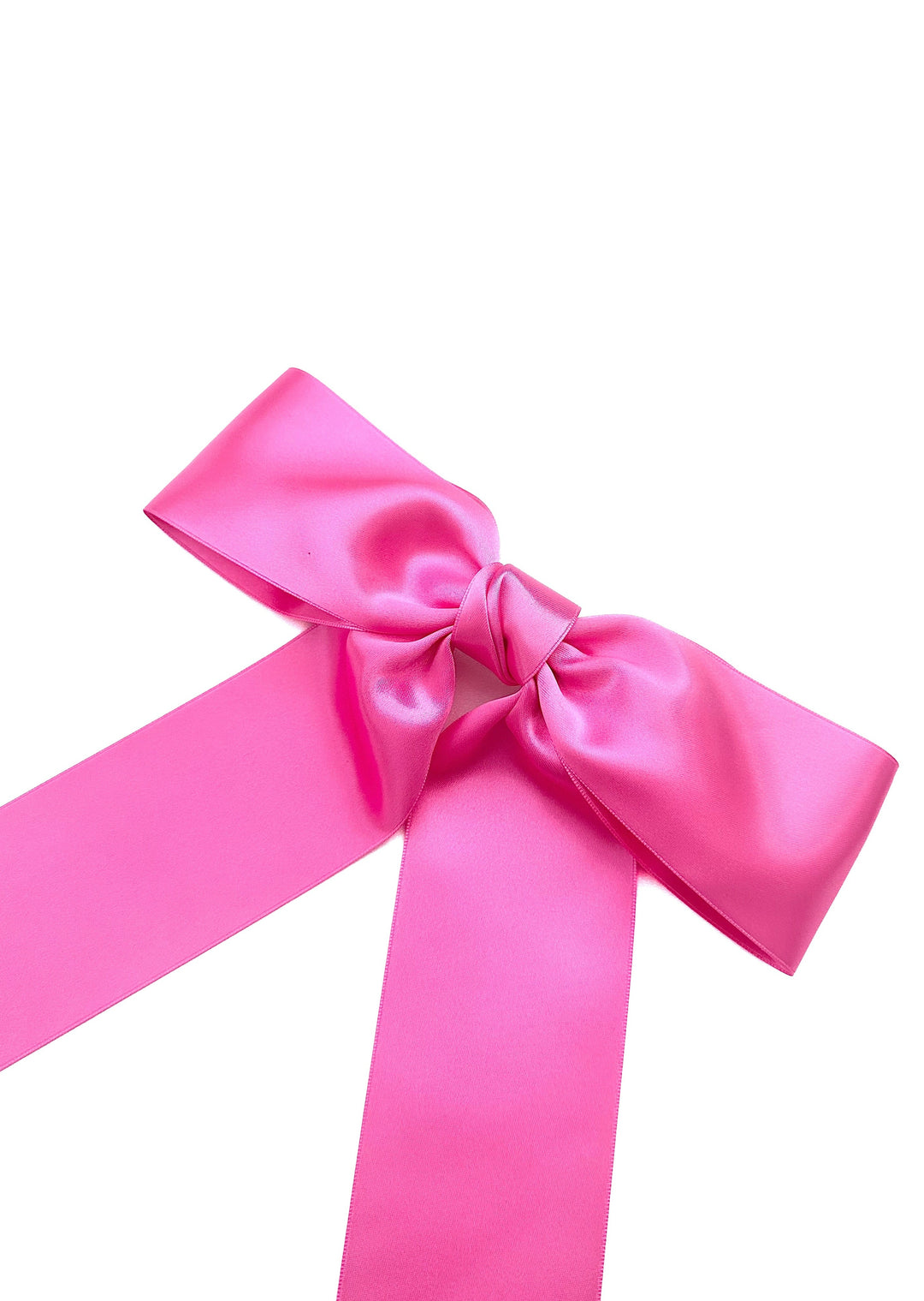 Charlotte hand-tied satin bow barrette in white, Luvertta