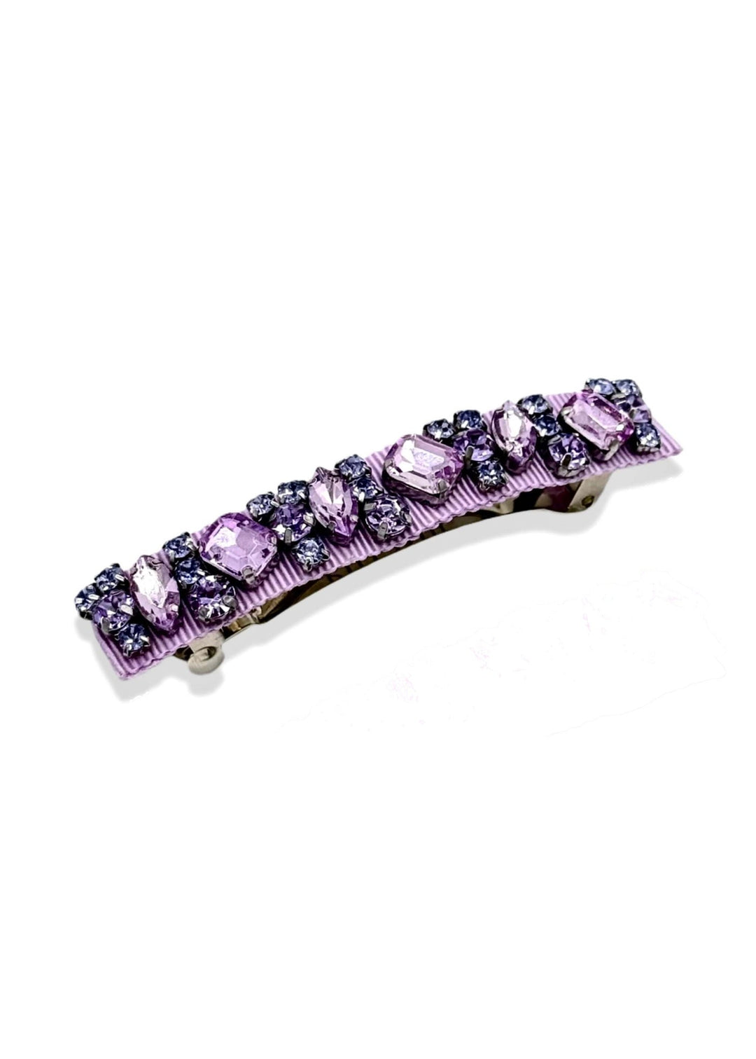Large Lauren crystal hair barrette in violet, Luvertta