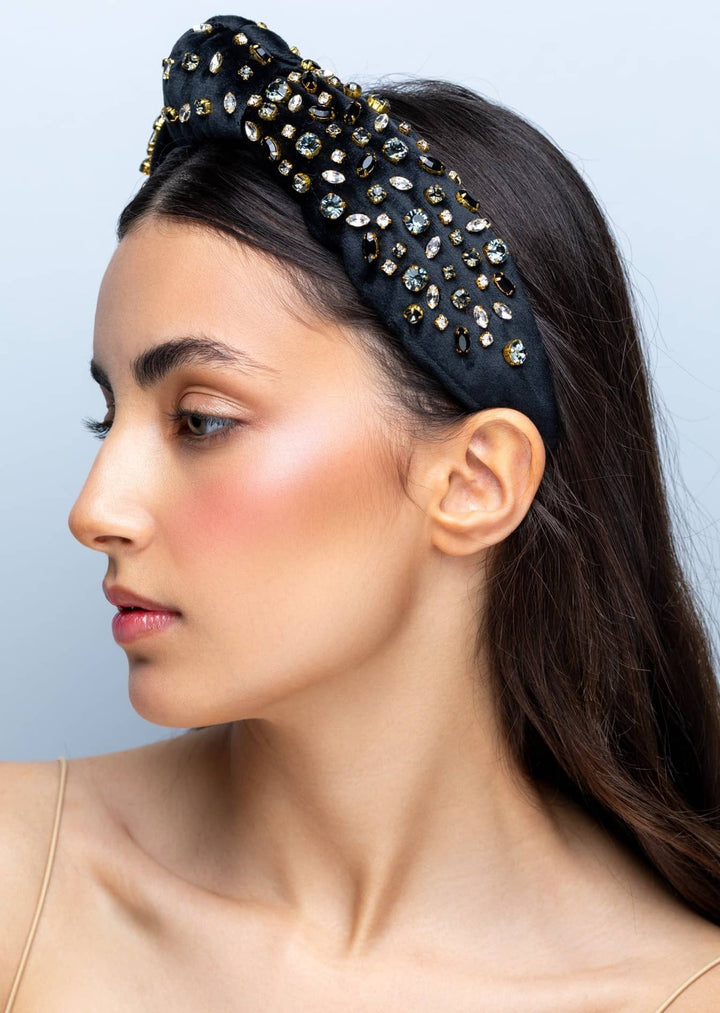 Luna statement velvet knotted headband, handmade, Luvertta