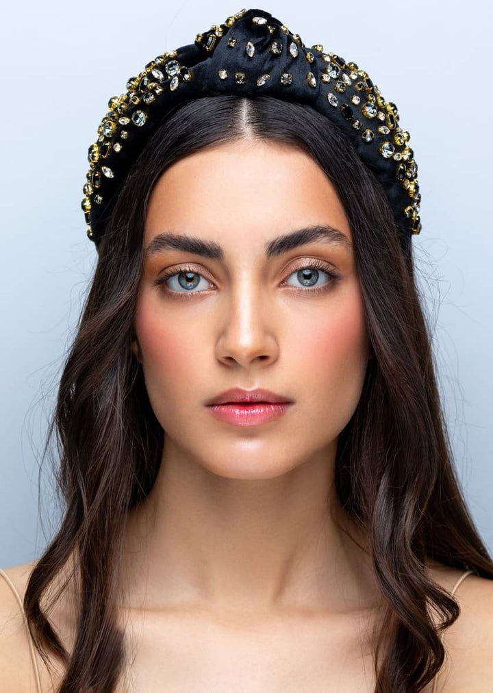 Luna statement velvet knotted headband, handmade, Luvertta