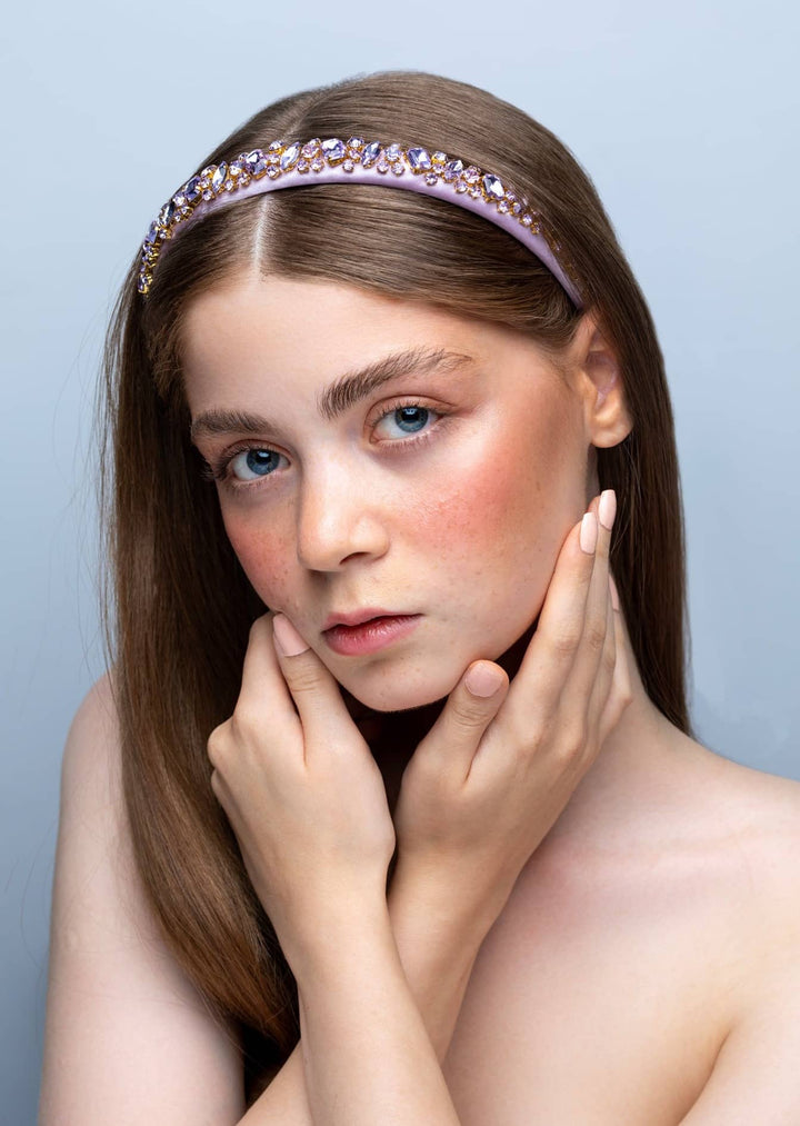 Lauren Kristall Haarreif in Pink