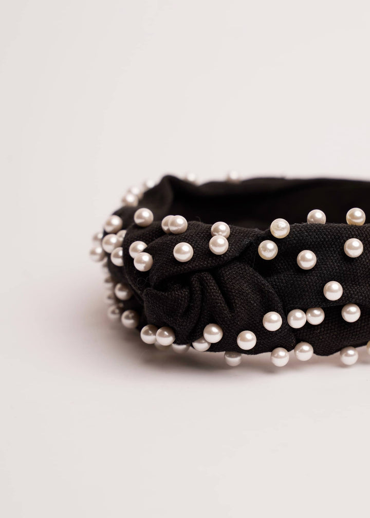 Megan pearl headband in canvas, handmade, Luvertta