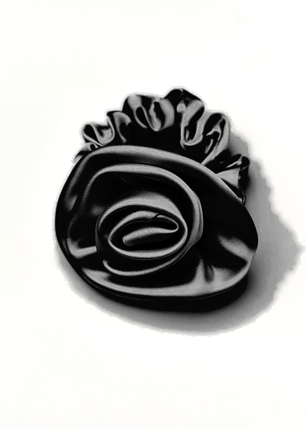 Baby blue rose-shaped satin scrunchie, Luvertta