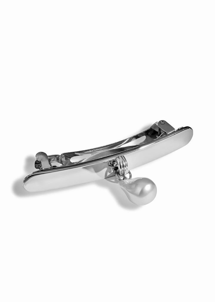 Pearl-set hair barrette clip in 18K gold plate, hypoallergenic and waterproof, Luvertta